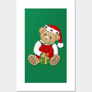 Teddy Bear Boy Beary Merry Christmas Posters and Art